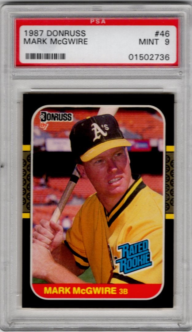 Mark McGwire Rookie Card 1987 Donruss #46 PSA 9 Oakland A's (1 of 2)
