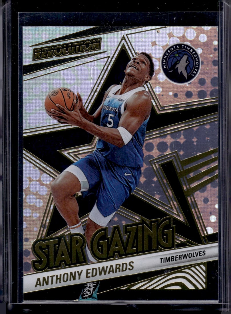 Anthony Edwards Star Gazing 2024-25 Panini Revolution #22 Minnesota Timberwolves: Panini Select, Prizm, Mosaic, Contenders, Revolution, Phoenix, NBA Hoops, Rookie NFL Sports Trading Cards, Silver, SP, SSP, Wave Prizms, Numbered Cards, Basketball sports Cards for Sale Near Me, NBA C