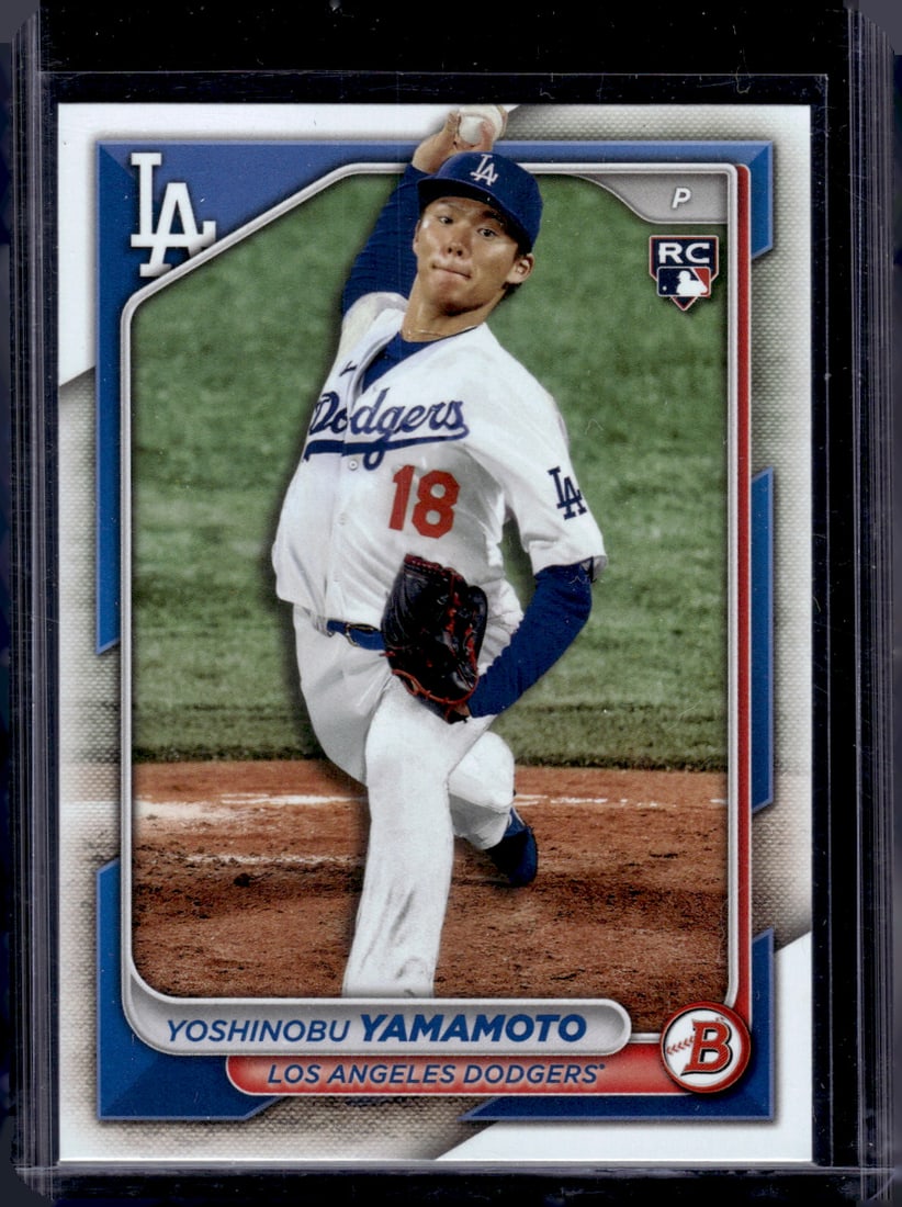 Yoshinobu Yamamoto Rookie Card 2024 Bowman #36 Los Angeles Dodgers: Bowman Baseball MLB Trading & Sports Cards, Sports Cards for Sale Near Me, World Series & Hall of Fame Players, SP, SSP, Chrome, 1st Bowman, Auction Memorabilia Lots Sold On Line