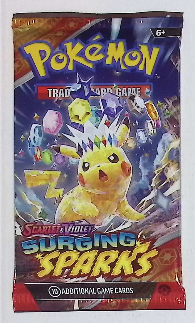 Pokemon Scarlet & Violet Surging Sparks 10 Card TCG Booster Pack, Charizard, Pikachu, Holo: Pokemon Trading Card Game Cards, Charizard, Pikachu, Mewto, EX, Referse Holo, Holo Rare Cards, Secret Rare Cards, Full Art Cards, Evee, 3 Stars Ultra Rare Cards, Double Rare, Illustration Rare, Specia