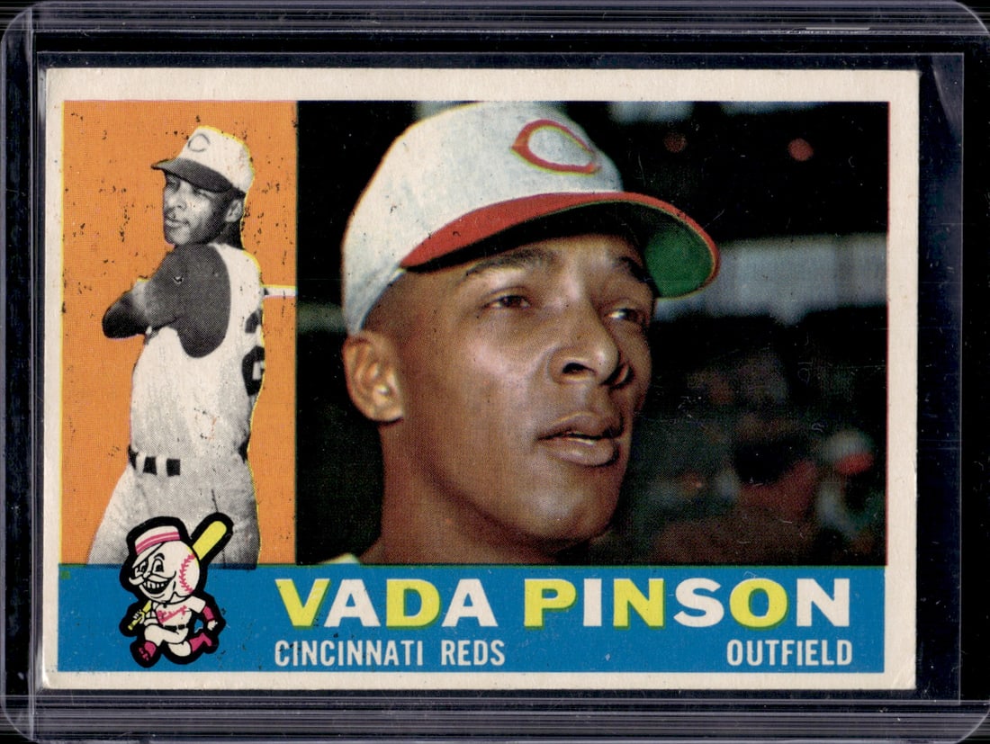 Vada Pinson 1960 Topps #176 Cincinnati Reds Vintage Baseball Card (1 of 2)