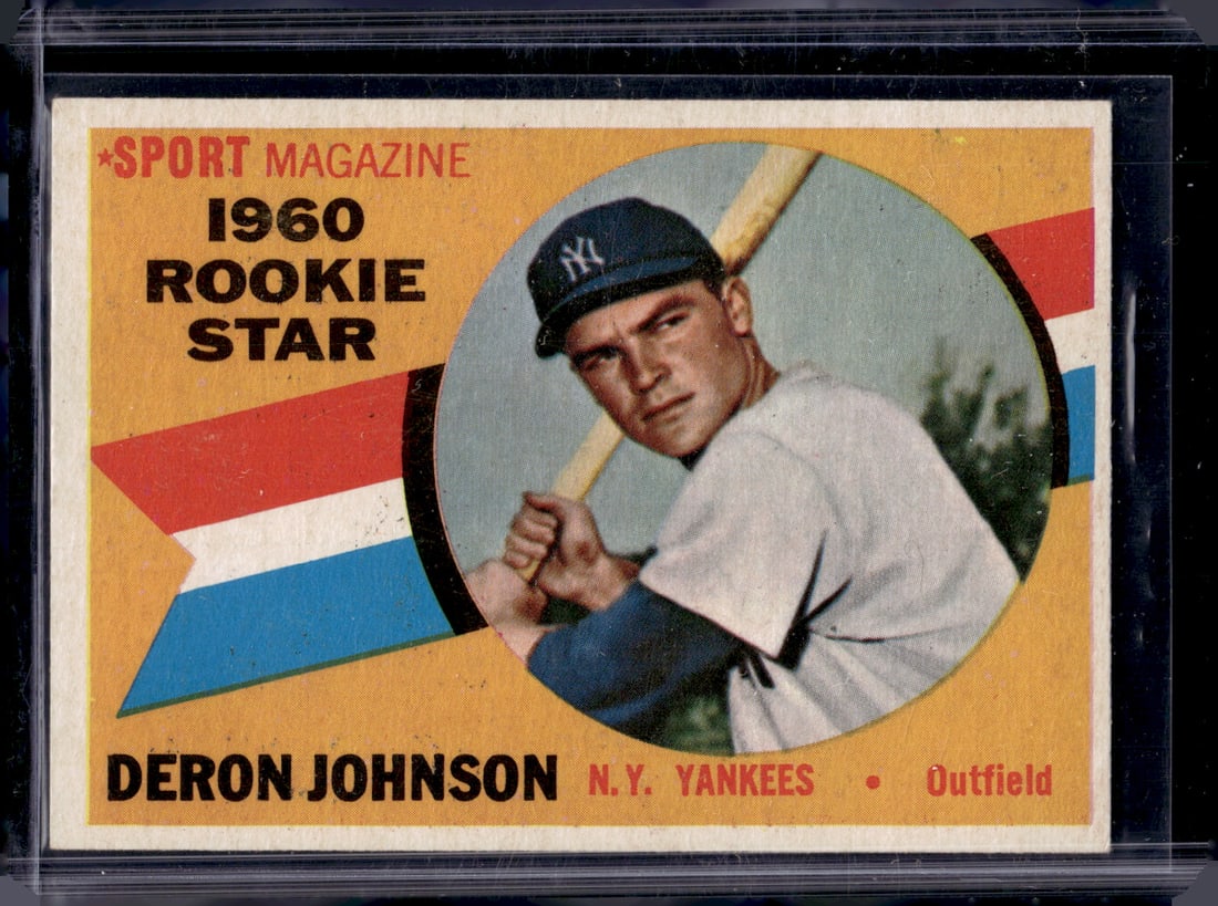 Deron Johnson 1960 Rookie Star 1960 Topps #134 New York Yankees Vintage Baseball Card (1 of 2)