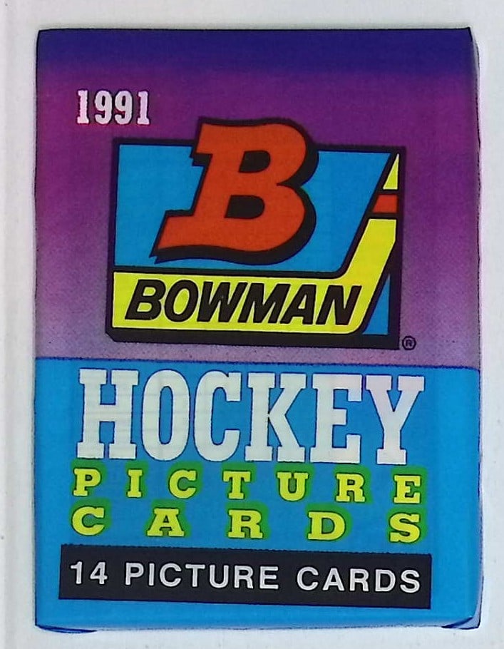 1991 Bowman Vintage Hockey Card Factory Sealed Retail Box Wax Pack: Bowman Vintage NHL Rookie Hockey Sports Cards, Brett Hull, Ray Bourque, Patrick Roy, Mario Lemieux, Wayne Gretzky,Trading Cards, Stanley Cup & Hall of Fame Players, Sports Cards for Sale Near Me,