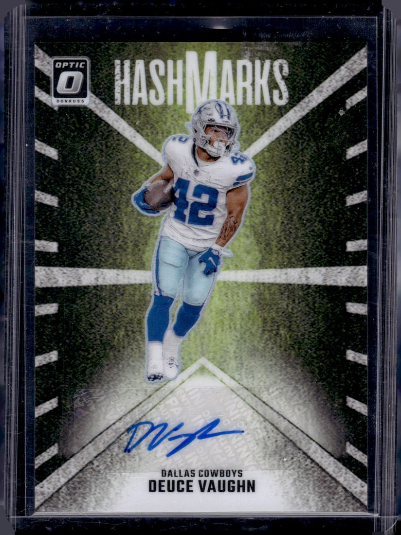 Deuce Vaughn Auto Hasmarks 2024 Donruss Optic #HM-DVN Dallas Cowboys (1 of 2)