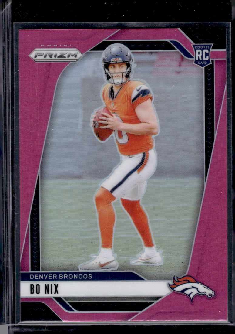 Bo Nix Rookie Card Pink Prizm 2024 Panini Prizm #309 Denver Broncos (1 of 2)