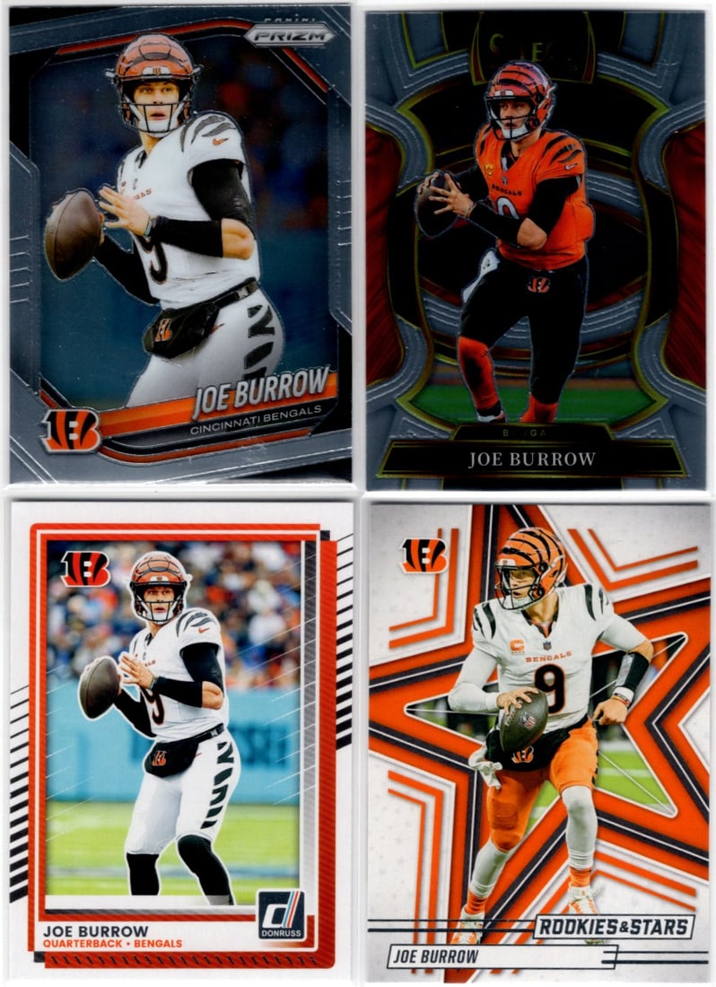 Lot of 4 Joe Burrow Panini Football Cards. All Different, See Pictures (1 of 2)