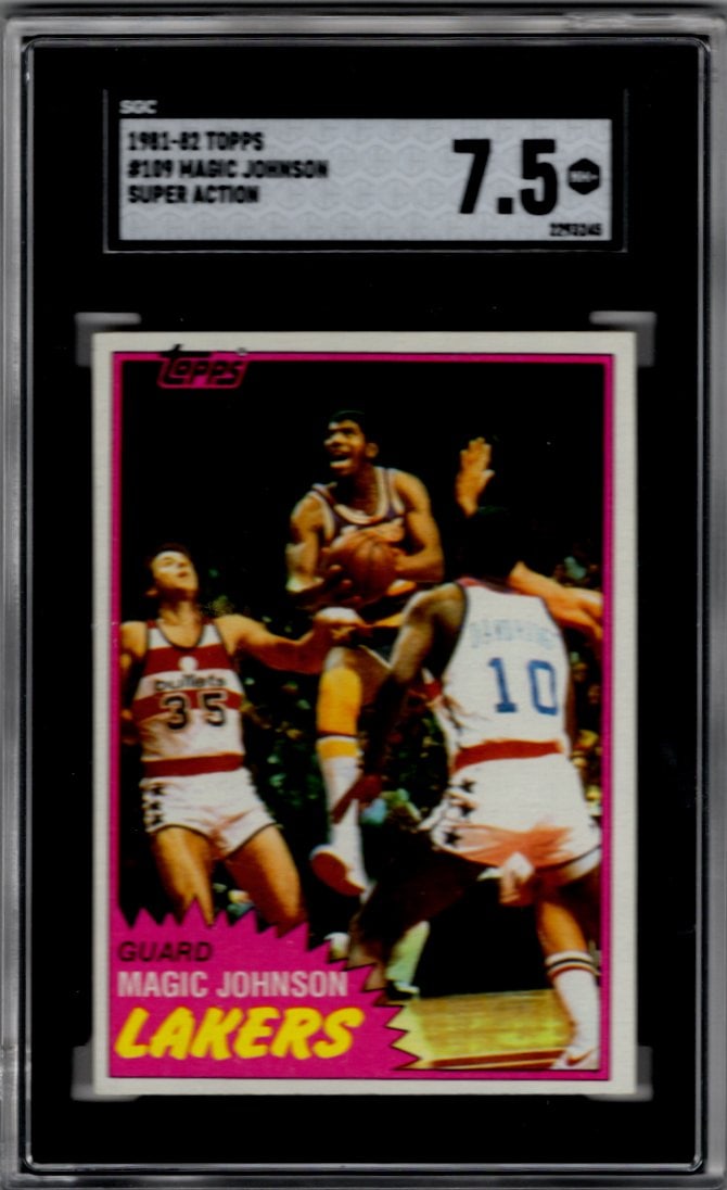 Magic Johnson Super Action 1981-82 Topps #109 SGC 7.5 Los Angeles Lakers (1 of 2)
