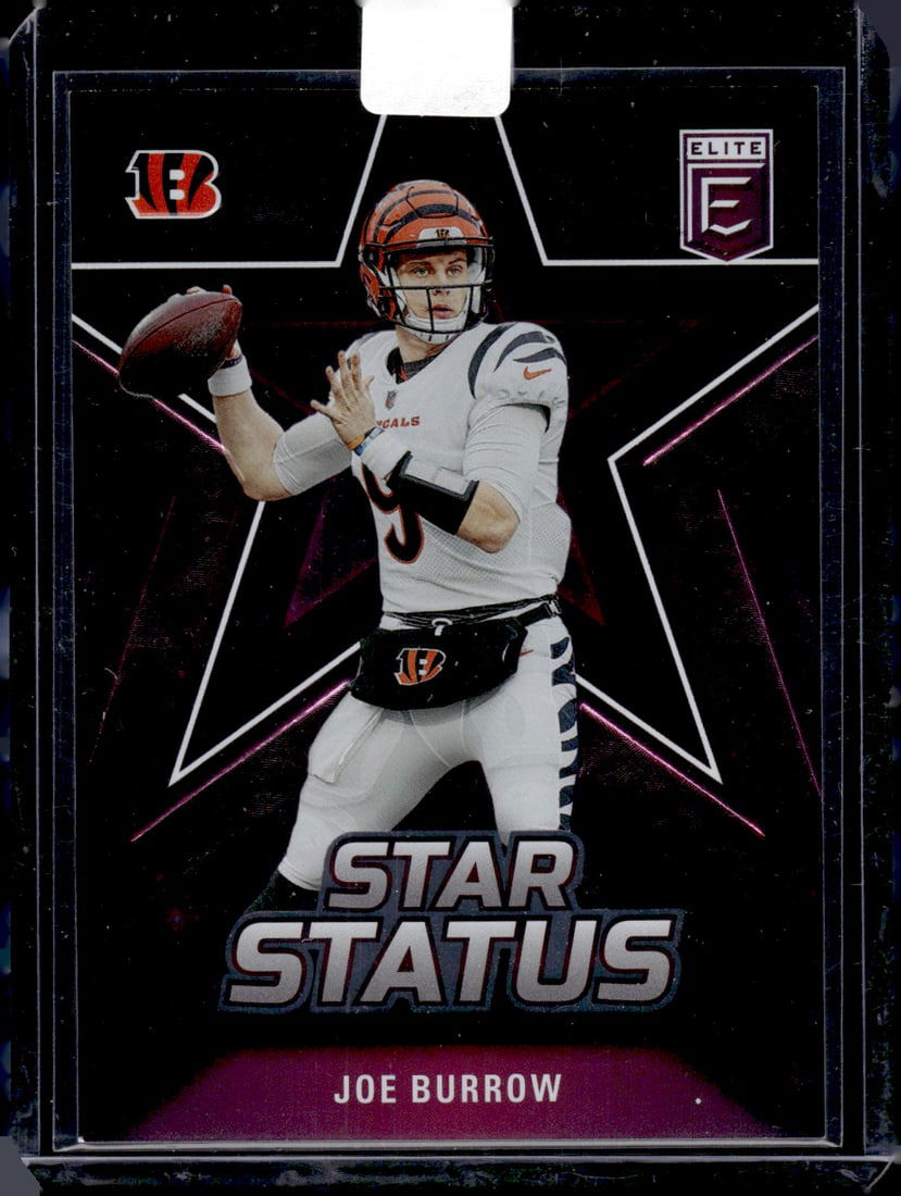 Joe Burrow Star Status Purple /10 2023 Donruss Elite #3 Cincinnati Bengals: Panini Select, Prizm, Mosaic, Contenders, Zenith, Phoenix, Illusions, Absolute, Rookie NFL Sports Trading Cards, SP, SSP, Cards, Football Cards for Sale Near Me, Superbowl & Hall of Fame Player Cards,