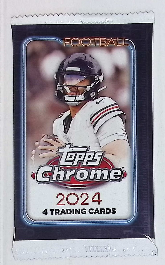 2024 Topps Chrome Football Cards BLASTER Box Pack Drake Maye, Jayden Daniels Rookie Card (1 of 1)