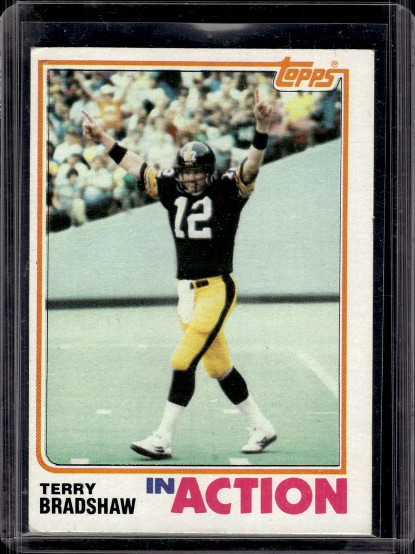 Terry Bradshaw In Action 1982 Topps #205 Pittsburgh Steelers (1 of 2)