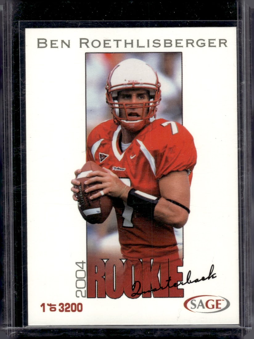 Ben Roethlisberger Rookie Card /3200 2004 Sage #35 Pittsburgh Steelers (1 of 2)