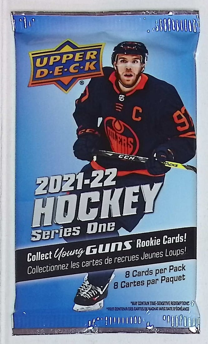 2021-22 Upper Deck Series 1 Hockey Card Factory Sealed Retail Box Pack - Young Guns Rookie Cards (1 of 1)