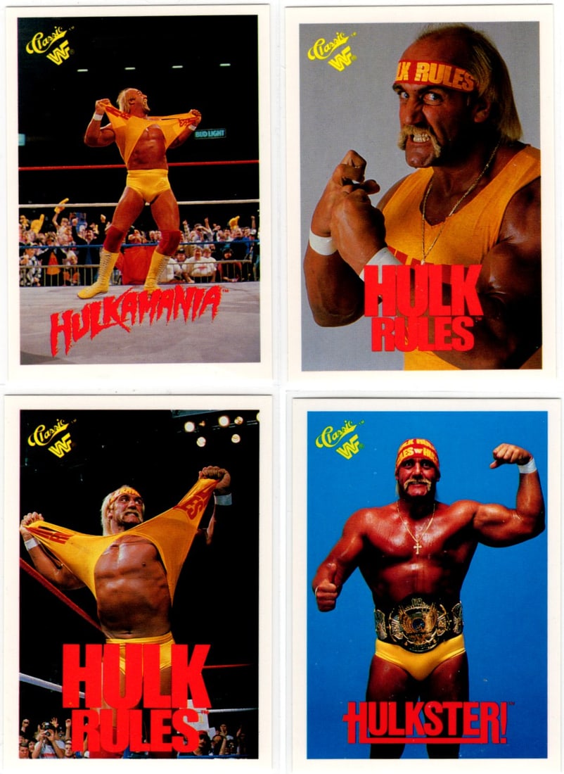 Lot of 4 Hulk Hogan 1990 Classic WWF Wrestling Cards. All Different, See Pictures (1 of 2)