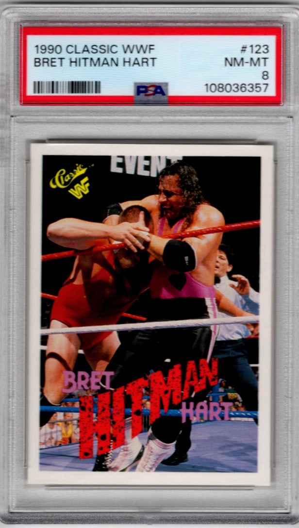 Bret Hitman Hart 1990 Classic WWF #123 PSA 8: WWF, WWE, nWo, WCW, ECW, Wrestling, Pro Wrestling, Wrestling Cards, Wrestling Sports Cards