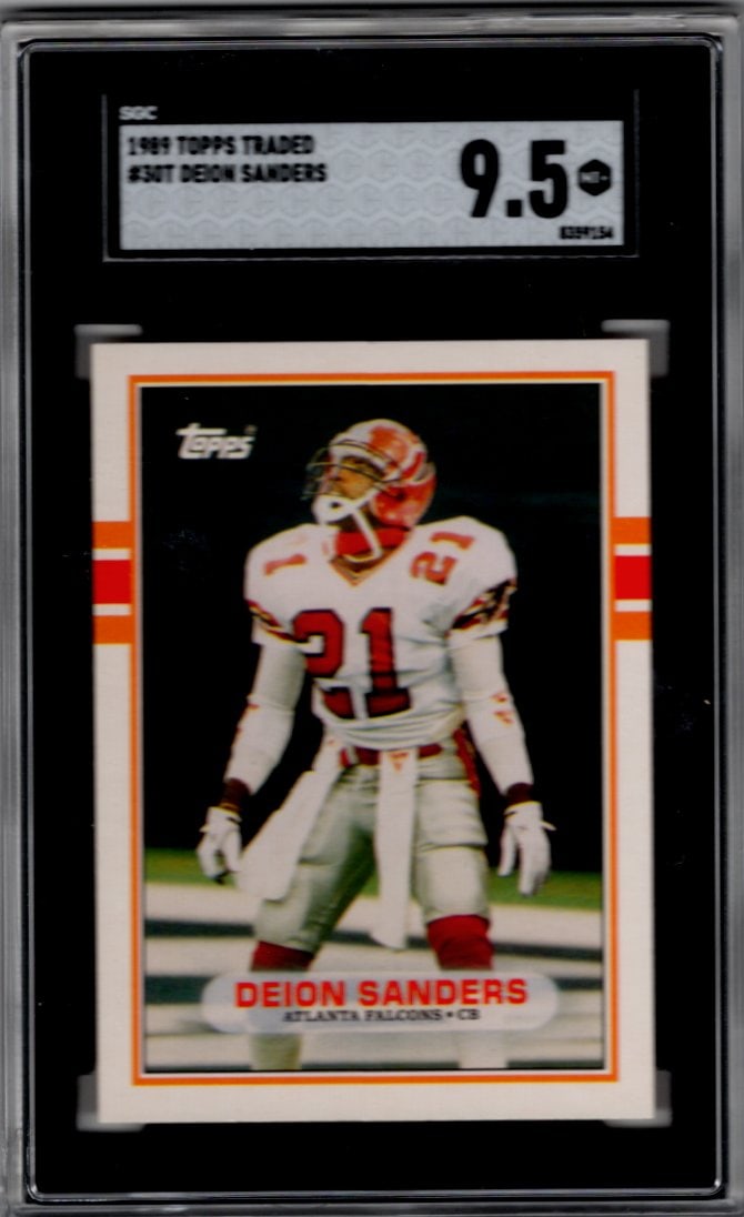 Deion Sanders Rookie Card 1989 Topps Traded #30T SGC 9.5 Atlanta Falcons (1 of 2)