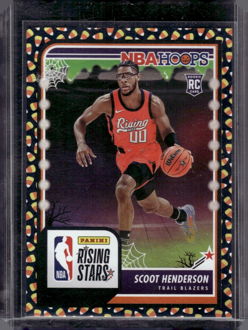 Scott Henderson Rookie Card Candy Corn Foil SP 2023-24 Haunted Hoops #280: Panini Select, Prizm, Mosaic, Contenders, Revolution, Phoenix, NBA Hoops, Rookie NFL Sports Trading Cards, Silver, SP, SSP, Wave Prizms, Numbered Cards, Basketball sports Cards for Sale Near Me, NBA C
