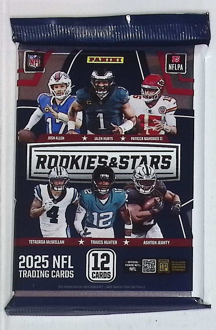 2025 Panini Rookies & Stars Football BLASTER BOX PACK Jaxson Dart, Travis Hunter, Emeka Egbuka: Panini Rookie Football NFL Trading & Sports Cards, Rookie Cards in This Set areJaxson Dart, Travis Hunter, Emeka Egbuka Football & Sports Cards for Sale Near Me, Silver, Wave, Autographs, SP, SSP, Num