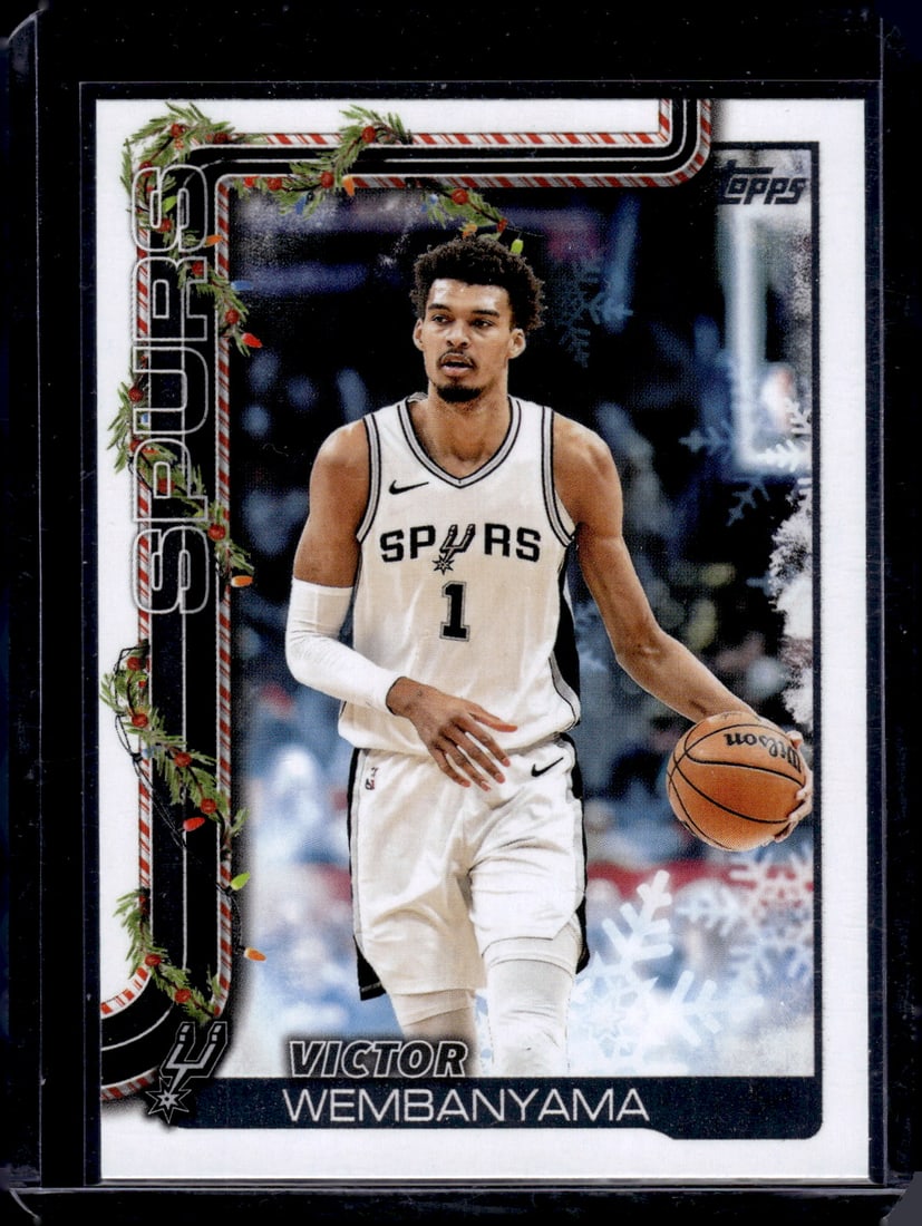 Victor Wembanyama 2025-26 Topps Holiday #H156 San Antonio Spurs: Topps Basketball NBA Trading & Sports Cards, Sports Cards for Sale Near Me, Chrome, Refractor, SP, SSP, Valuable Auction Memorabilia Lots Sold On Line, NBA Championship & Hall of Fame Player Cards