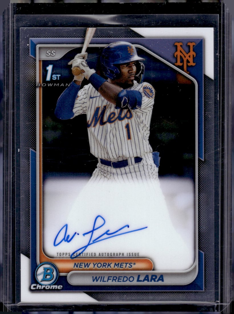 Wilfredo Lara 1st Bowman Auto 2024 Bowman Chrome #CPA-WL New York Mets (1 of 2)