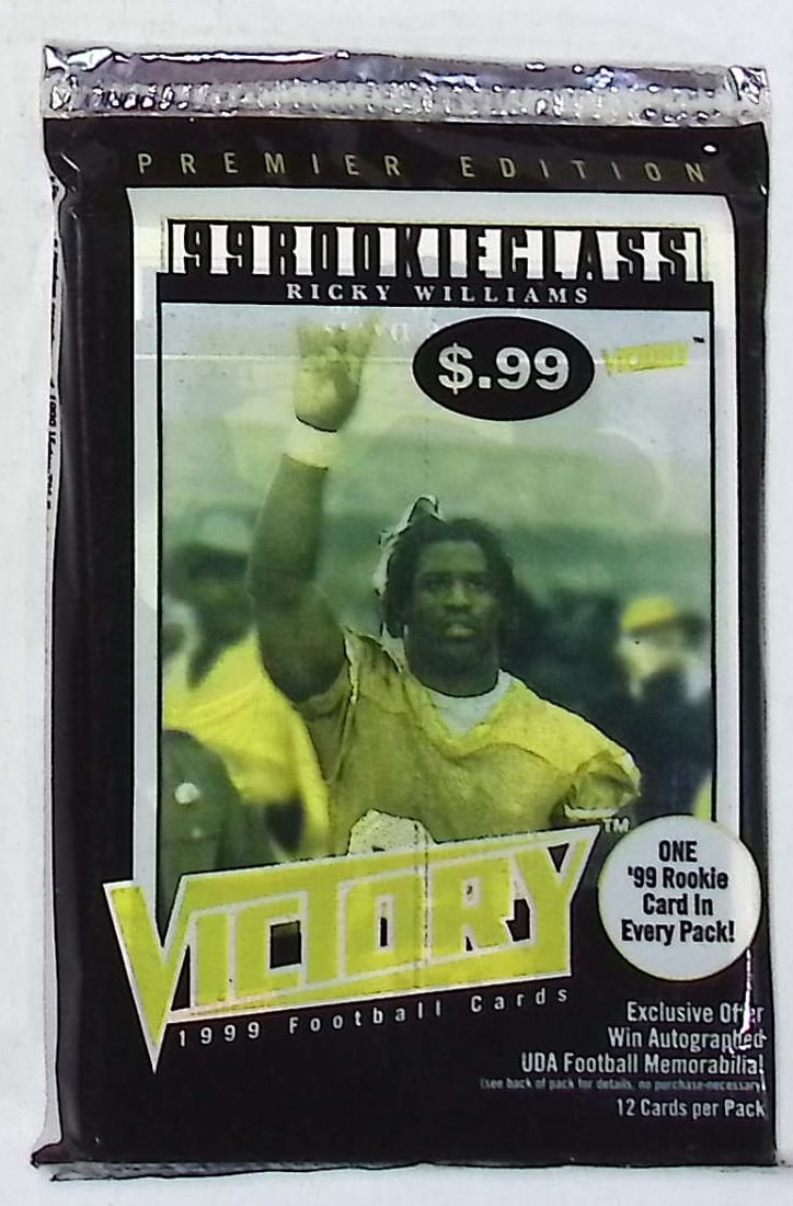 1999 Upper Deck Victory Premier Edition Vintage Football Card Retail Box Pack, NFL Trading Cards: Upper Deck Football NFL Trading & Sports Cards, Brett Favre Rookie Card, John Elway, Bo Jackson, Jerry Rice, Dan Marino, Deion Sanders, Old Sports Cards for Sale Near Me, Vintage Valuable Auction Comm
