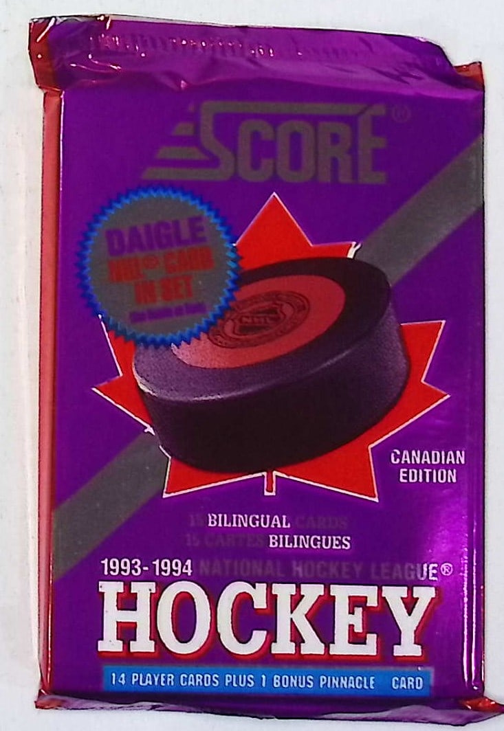1993-94 Score Bilingual Canadian Edition Hockey Retail Box Pack: Score Vintage Hockey NHL Trading & Sports Cards, Brett Hull, Ray Bourque, Patrick Roy, Mario Lemieux, Wayne Gretzky, Old Sports Cards for Sale Near Me, Stanley Cup & Hall of Fame Players, Valuable Auc