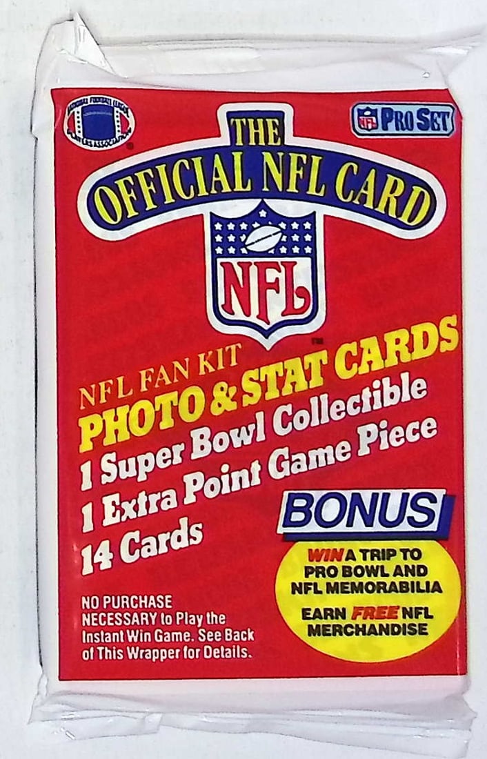 1989 Pro-Set Football Cards Retail Box Wax Pack, Sports Cards: Pro-Set Vintage Football NFL Trading & Sports Cards, Old Sports Cards for Sale on Line, Super Bowl and Hall of Fame Players, Valuable Auction Lots for Sale On Line, Rookie Cards