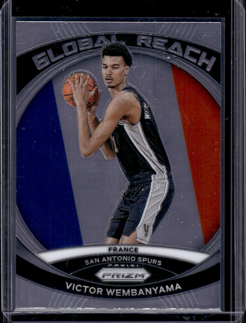 Victor Wembanyama Rookie Card Global Reach 2023-24 Panini Prizm #2 San Antonio Spurs: Panini Select, Prizm, Mosaic, Contenders, Revolution, Phoenix, NBA Hoops, Rookie NFL Sports Trading Cards, Silver, SP, SSP, Wave Prizms, Numbered Cards, Basketball sports Cards for Sale Near Me, NBA C