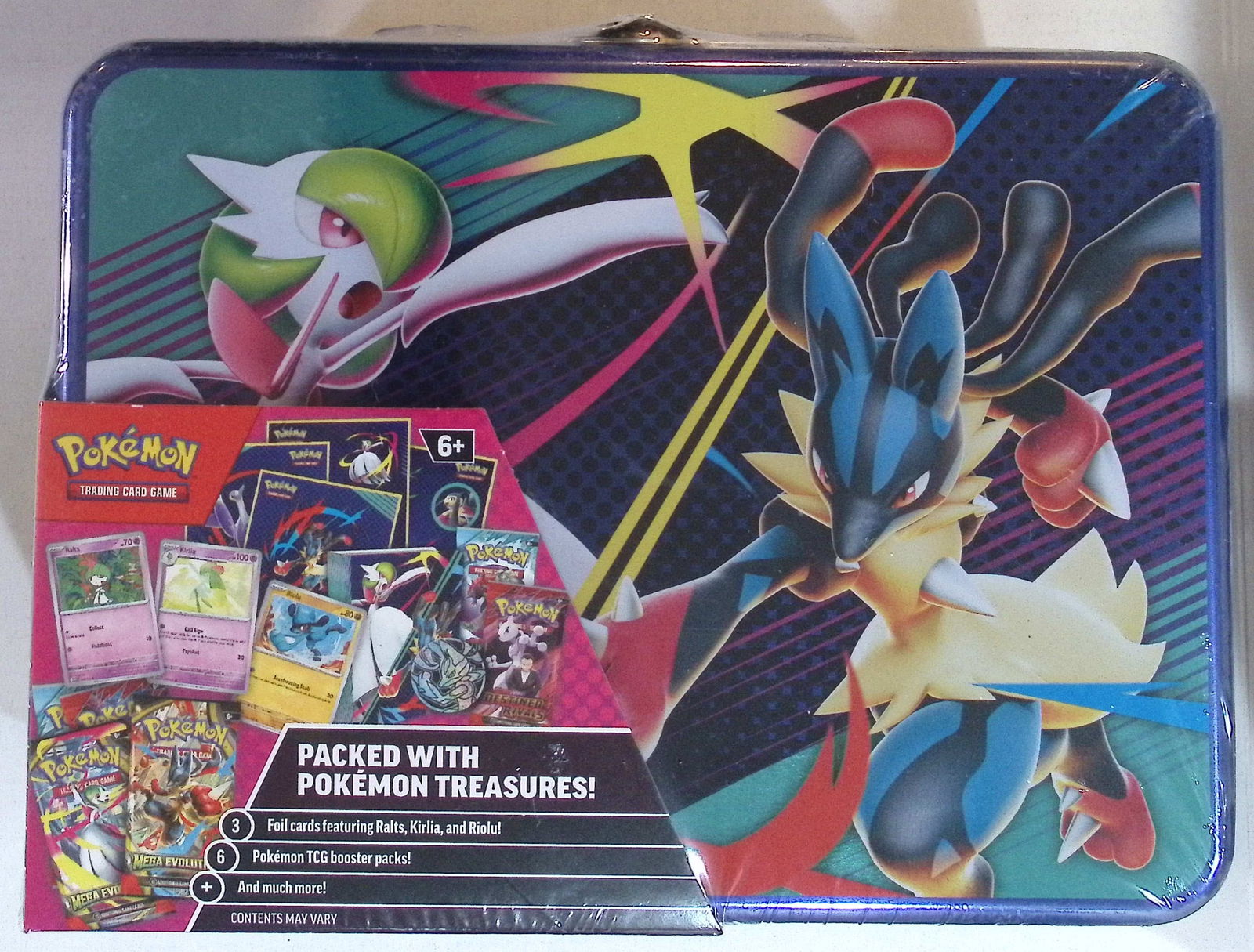 2025 Pokemon Mega Evolutions Treasure Chest Lunch Box Tin: 6 Booster Packs (1 of 1)