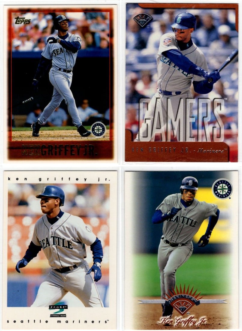 Lot of 4 Ken Griffey Jr. 1990s Baseball Cards. All Different, See Pictures. Seattle Mariners (1 of 2)