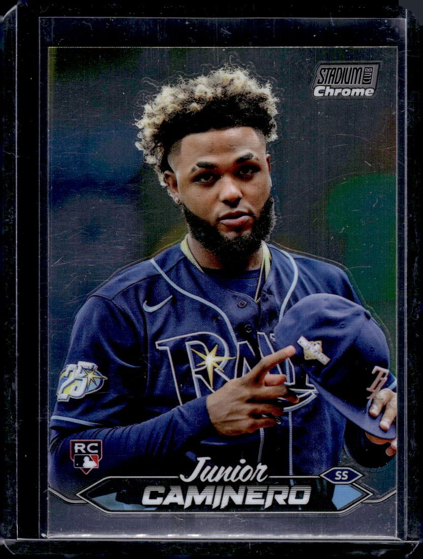 Junior Caminero Rookie Card 2024 Topps Stadium Club Chrome #223 Tampa Bay Rays: Topps Baseball MLB Trading & Sports Cards, Sports Cards for Sale Near Me, World Series & Hall of Fame Players Memorabilia, Refractors, X-Fractors, Numbered, SP, SSP, Valuable Auction Memorabilia Lots