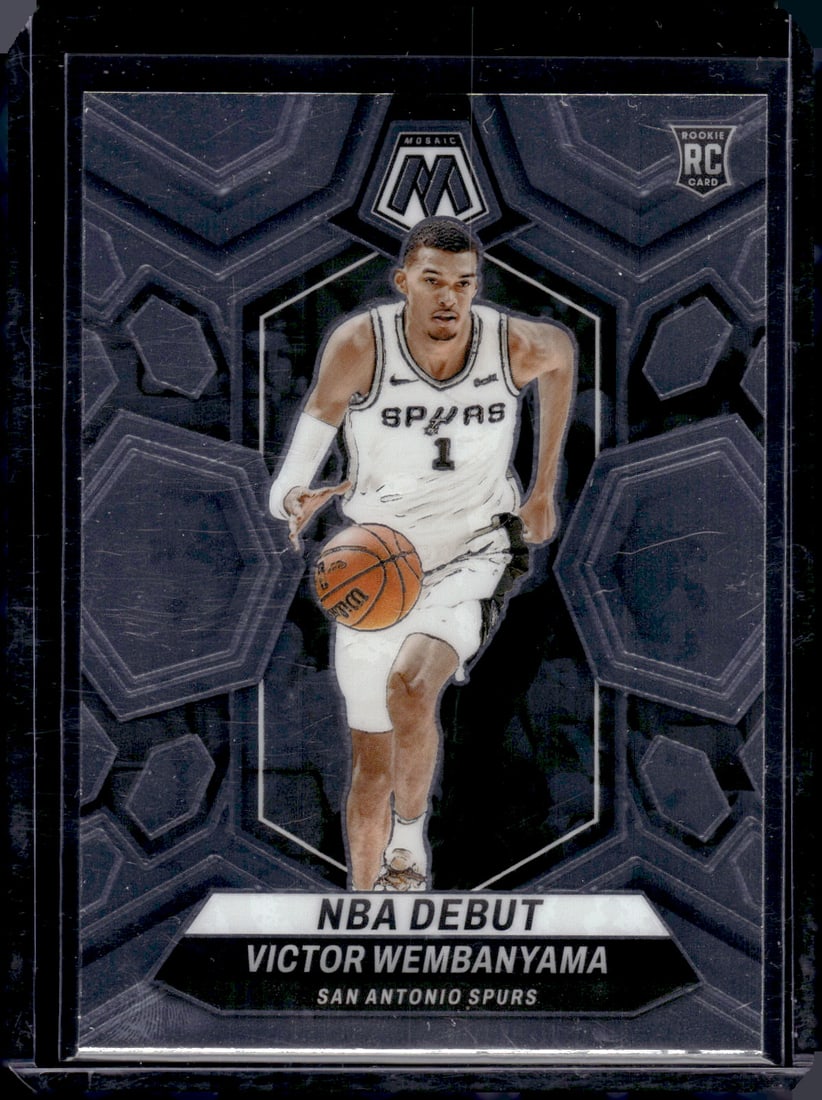 Victor Wembanyama Rookie Card 2023-24 Panini Mosaic #257 San Antonio Spurs: Panini Select, Prizm, Mosaic, Contenders, Revolution, Phoenix, NBA Hoops, Rookie NFL Sports Trading Cards, Silver, SP, SSP, Wave Prizms, Numbered Cards, Basketball sports Cards for Sale Near Me, NBA C