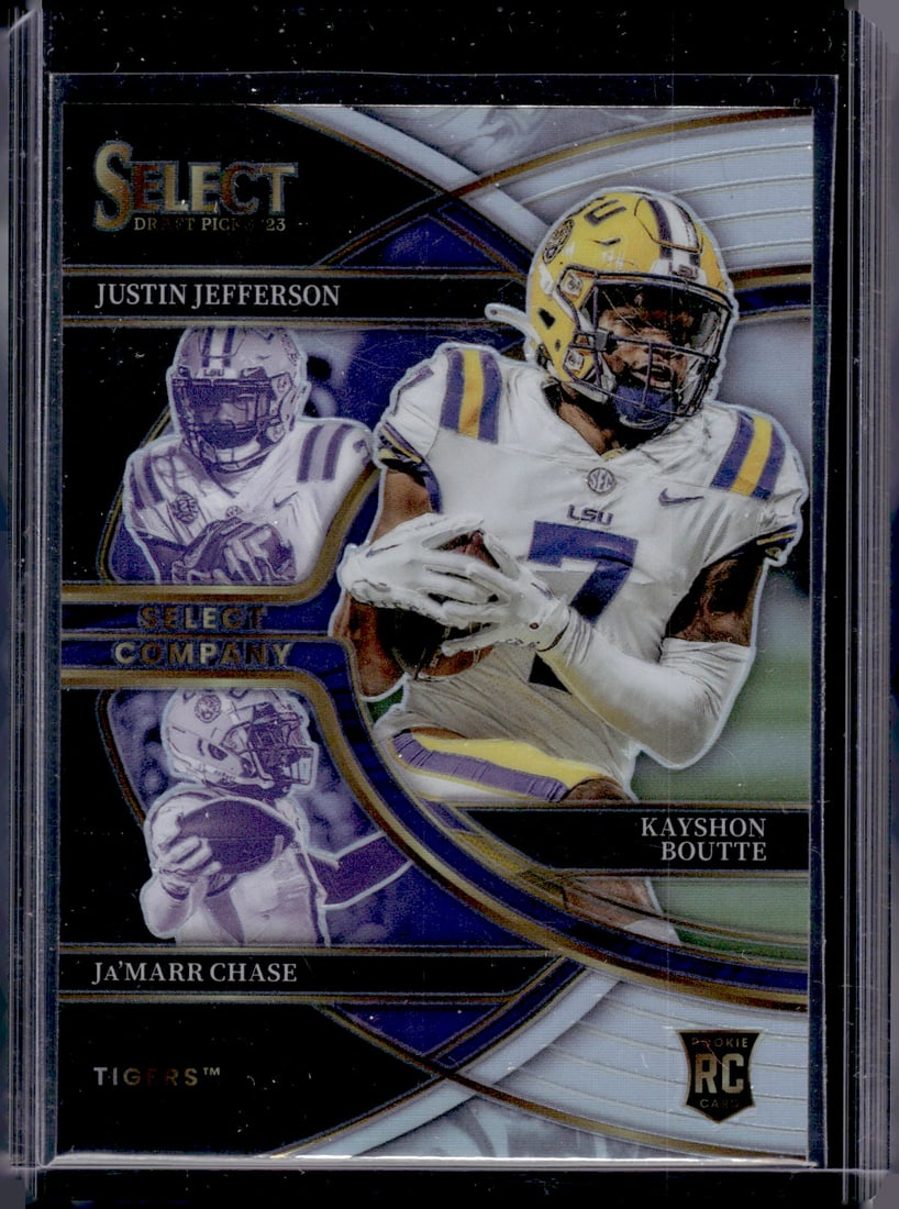 Jefferson/Chase/Boutte Silver Prizm 2023 Select Draft Picks #SC-LS LSU Tigers: Panini Select, Prizm, Mosaic, Contenders, Zenith, Phoenix, Illusions, Absolute, Rookie NFL Sports Trading Cards, SP, SSP, Cards, Football Cards for Sale Near Me, Superbowl & Hall of Fame Player Cards,