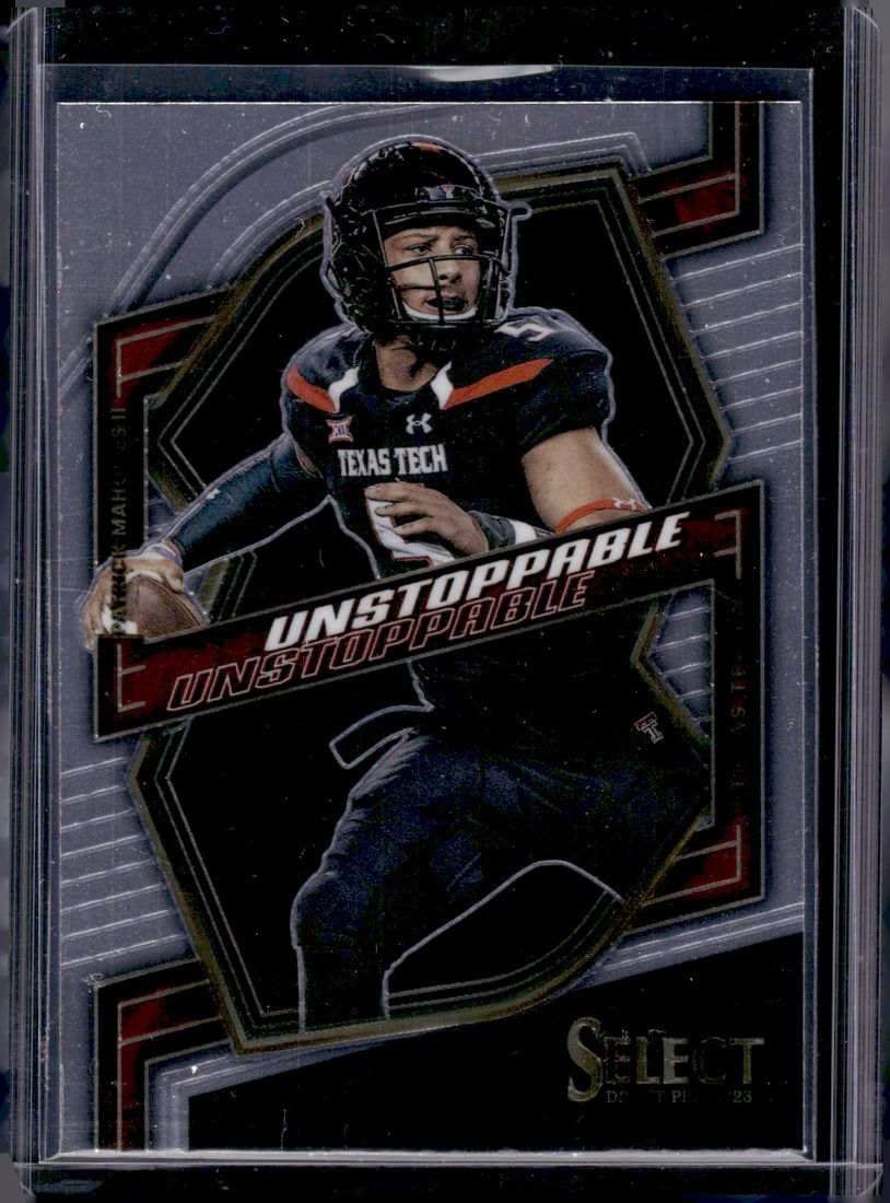 Patrick Mahomes Unstoppable 2023 Select Draft Picks #UN-16 Texas Tech Red Raiders: Panini Select, Prizm, Mosaic, Contenders, Zenith, Phoenix, Illusions, Absolute, Rookie NFL Sports Trading Cards, SP, SSP, Cards, Football Cards for Sale Near Me, Superbowl & Hall of Fame Player Cards,
