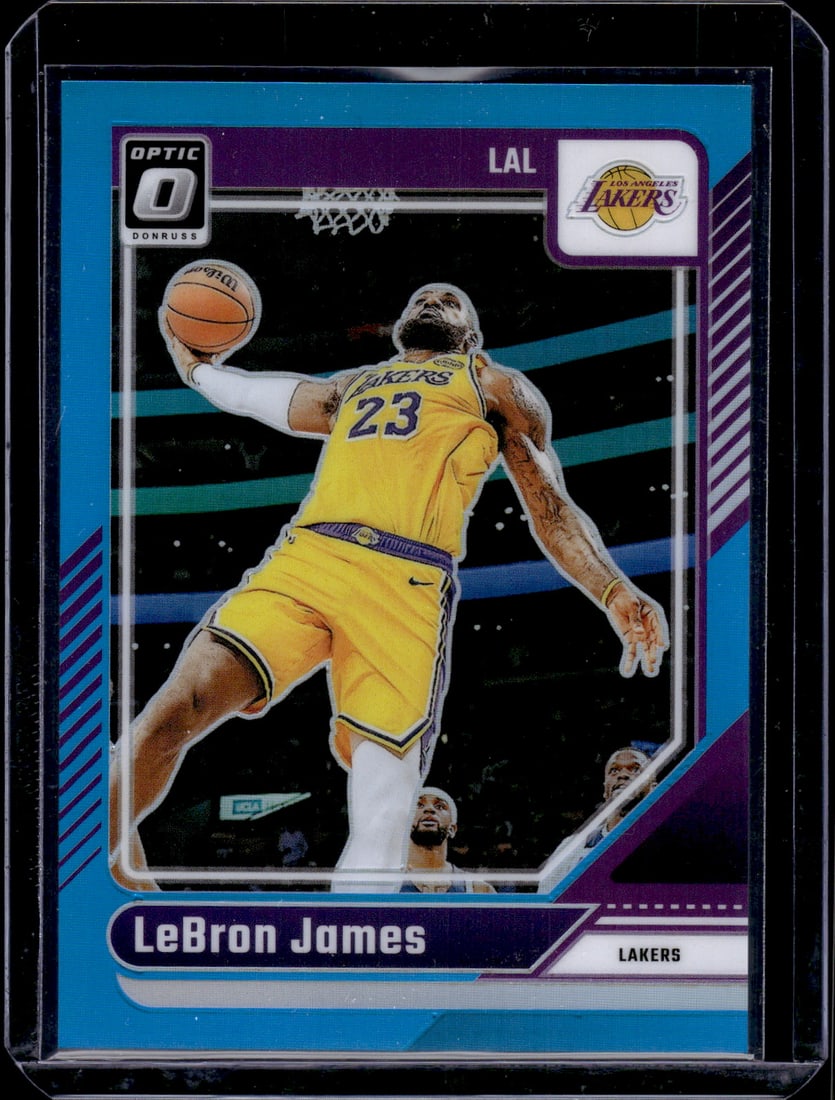 LeBron James Aqua Prizm /225 2024-25 Donruss Optic #148 Los Angeles Lakers (1 of 2)