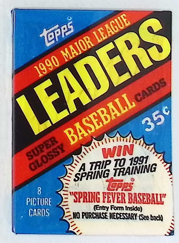 1990 Topps Major League Leaders Super Glossy Vintage Baseball Cards Retail Box Wax Pack Mini Cards (1 of 1)
