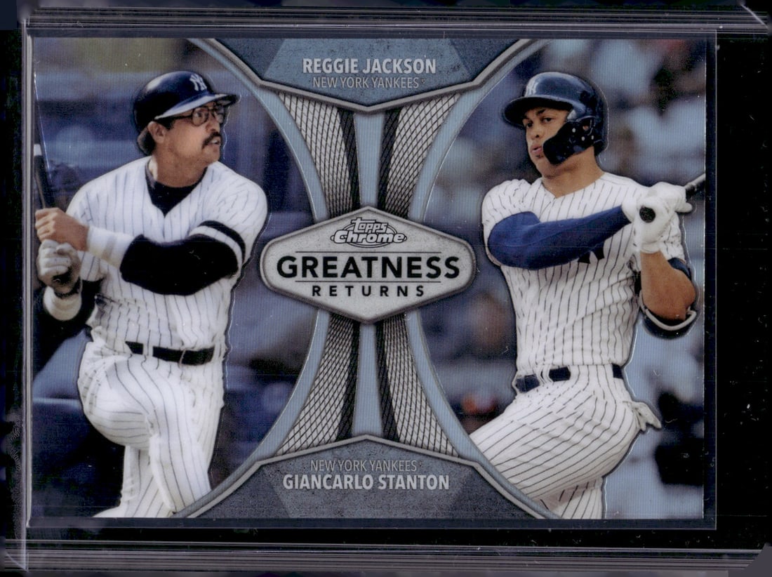 Reggie Jackson/Giancarlo Stanton Greatness Returns 2019 Topps Chrome #GRE-13: Topps Baseball MLB Trading & Sports Cards, Sports Cards for Sale Near Me, World Series & Hall of Fame Players Memorabilia, Refractors, X-Fractors, Numbered, SP, SSP, Valuable Auction Memorabilia Lots 