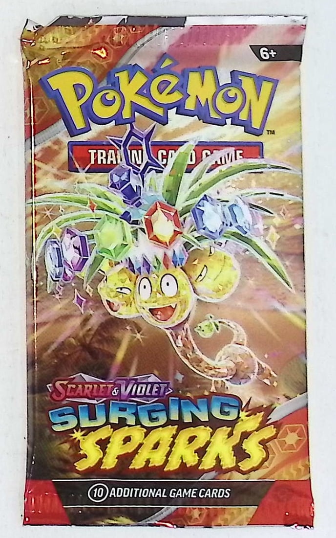 Pokemon Scarlet & Violet Surging Sparks 10 Card TCG Booster Pack, Charizard, Pikachu, Holo: Pokemon Trading Card Game Cards, Charizard, Pikachu, Mewto, EX, Referse Holo, Holo Rare Cards, Secret Rare Cards, Full Art Cards, Evee, 3 Stars Ultra Rare Cards, Double Rare, Illustration Rare, Specia