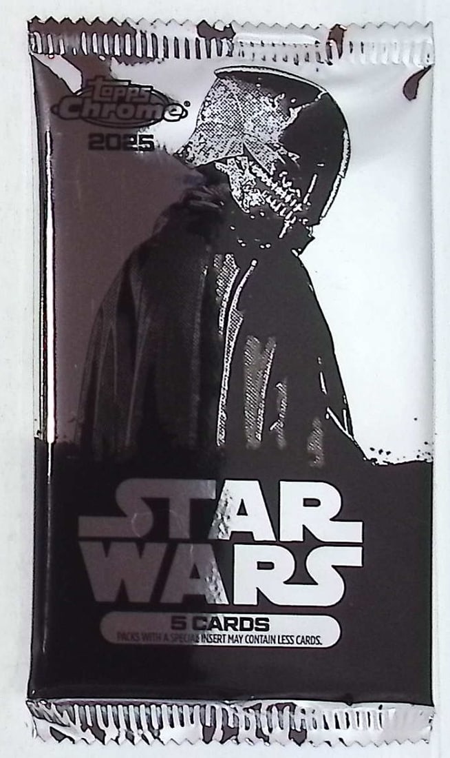 2025 Star Wars Topps Chrome Super Box Bonus Pack with Exclusive Base Variations: Disney Topps Trading Cards of Movies & Television Shows, Refractors, Ray Waves, Numbered Rare Cards. Darth Vader, Luke Skywalker, Princess Leia, Mandalorian, Yoda, Grogu, Han Solo, Rebellion, Imperial