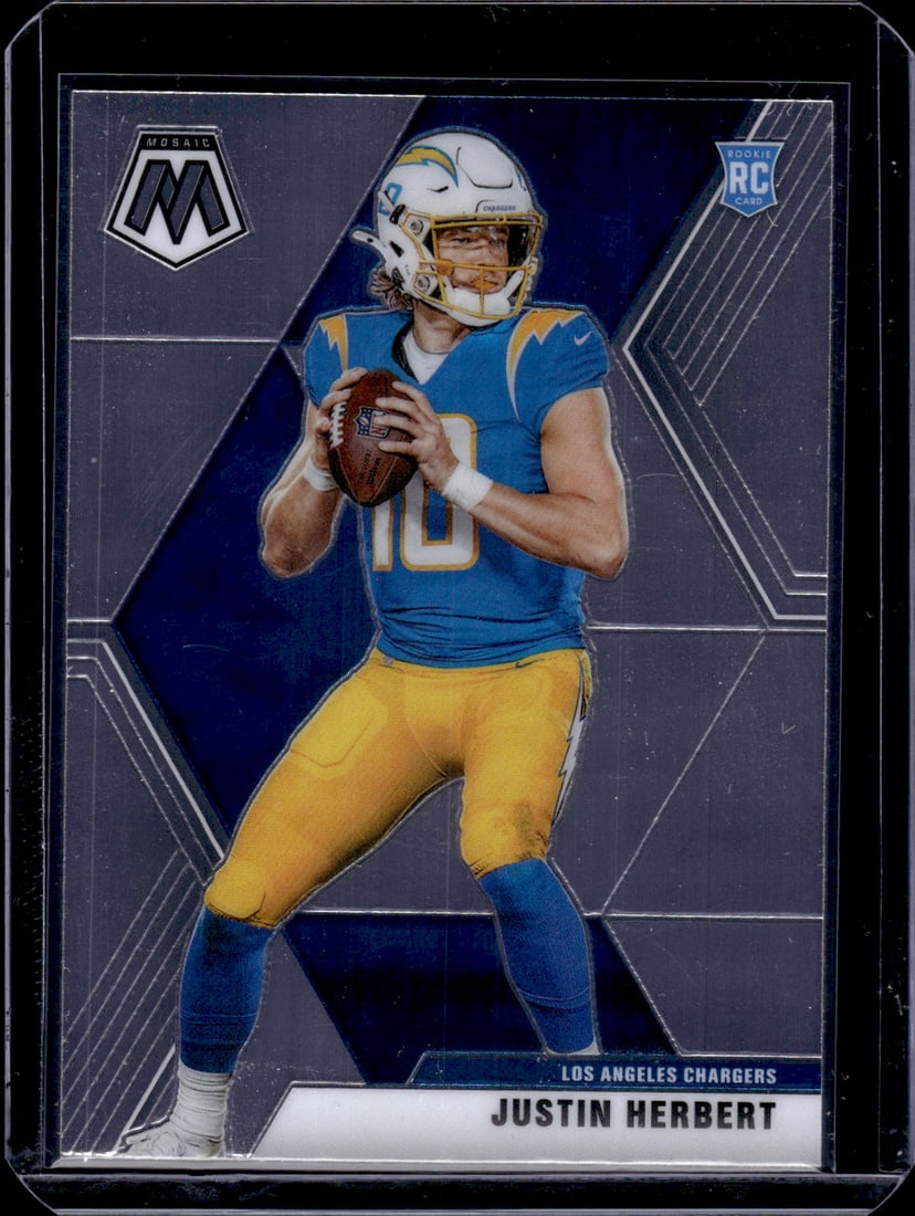 Justin Herbert Rookie Card 2020 Mosaic #204 Los Angeles Chargers (1 of 2)