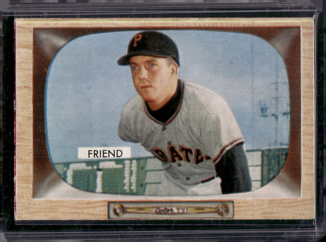 Bob Friend 1955 Bowman #57 Pittsburgh Pirates Vintage Baseball Card: MLB Trading Cards, Baseball Cards, Topps Cards, Topps Baseball Cards, Topps Vintage Cards, Sports Cards for Sale Near Me, Vintage Sports Card, Vintage Baseball Cards, Old Baseball Cards, Old Sports Ca