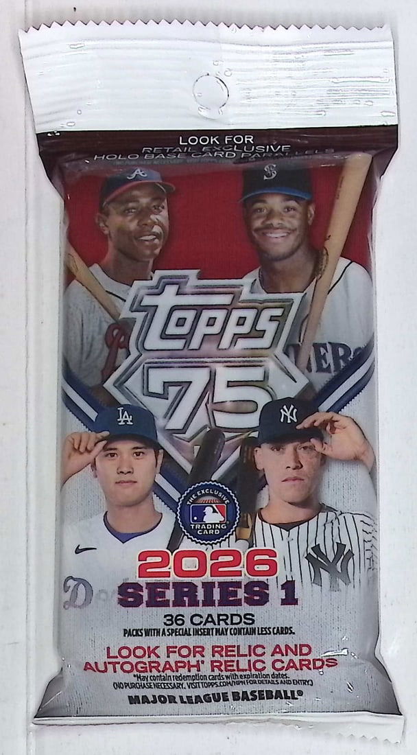 2026 Topps Series 1 Baseball 75th Anniversary Hanger Value Fat Pack (1 of 1)