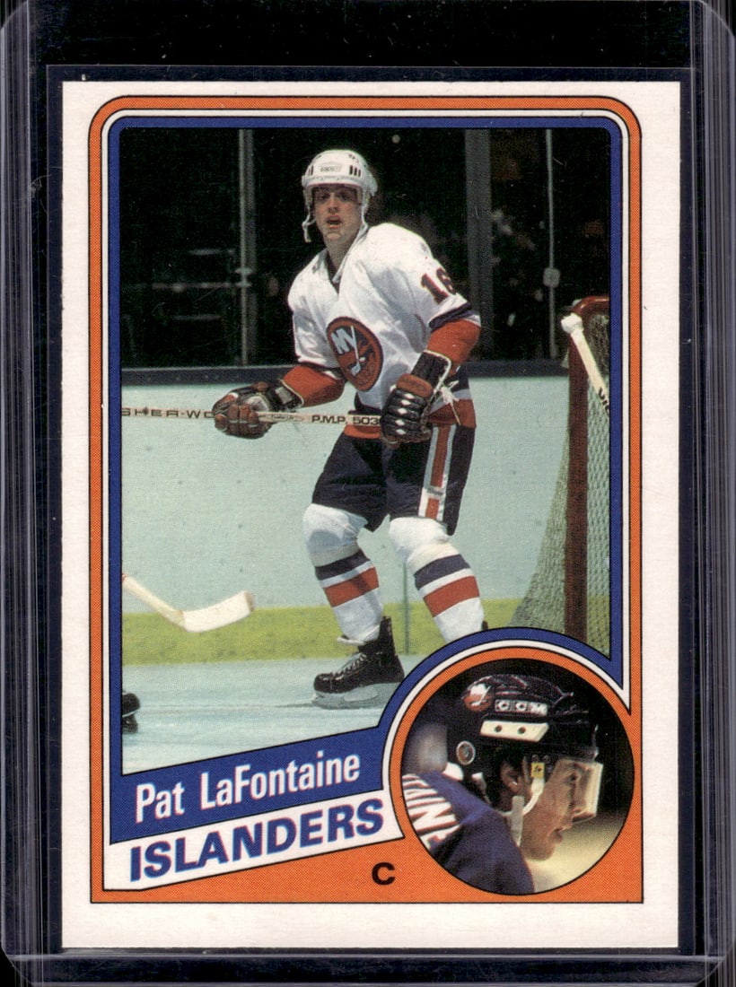 Pat LaFontaine Rookie Card 1984-85 O-Pee-Chee #129 New York Islanders: Topps Vintage NHL Hockey Trading & Sports Cards, Old Sports Cards for Sale Near Me, Stanley Cup & Hall of Fame Players, Valuable Auction Memorabilia Lots for Sale On Line