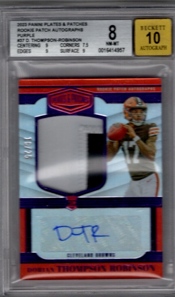 Dorian Thompson-Robinson Rookie Patch Auto /25 2023 Plates & Patches #RPA-37 BGS 8 (1 of 2)