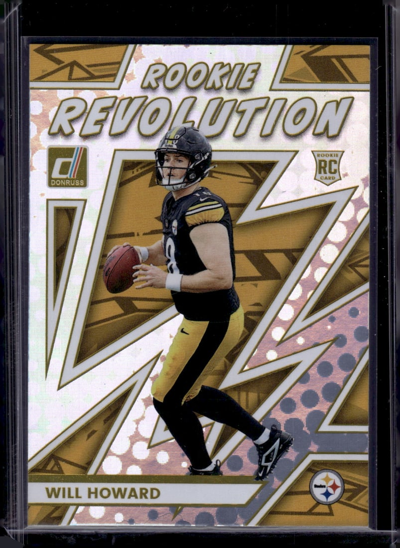 Will Howard Rookie Revolution 2025 Donruss #1 Pittsburgh Steelers: Panini Select, Prizm, Mosaic, Contenders, Zenith, Phoenix, Illusions, Absolute, Rookie NFL Sports Trading Cards, SP, SSP, Cards, Football Cards for Sale Near Me, Superbowl & Hall of Fame Player Cards,