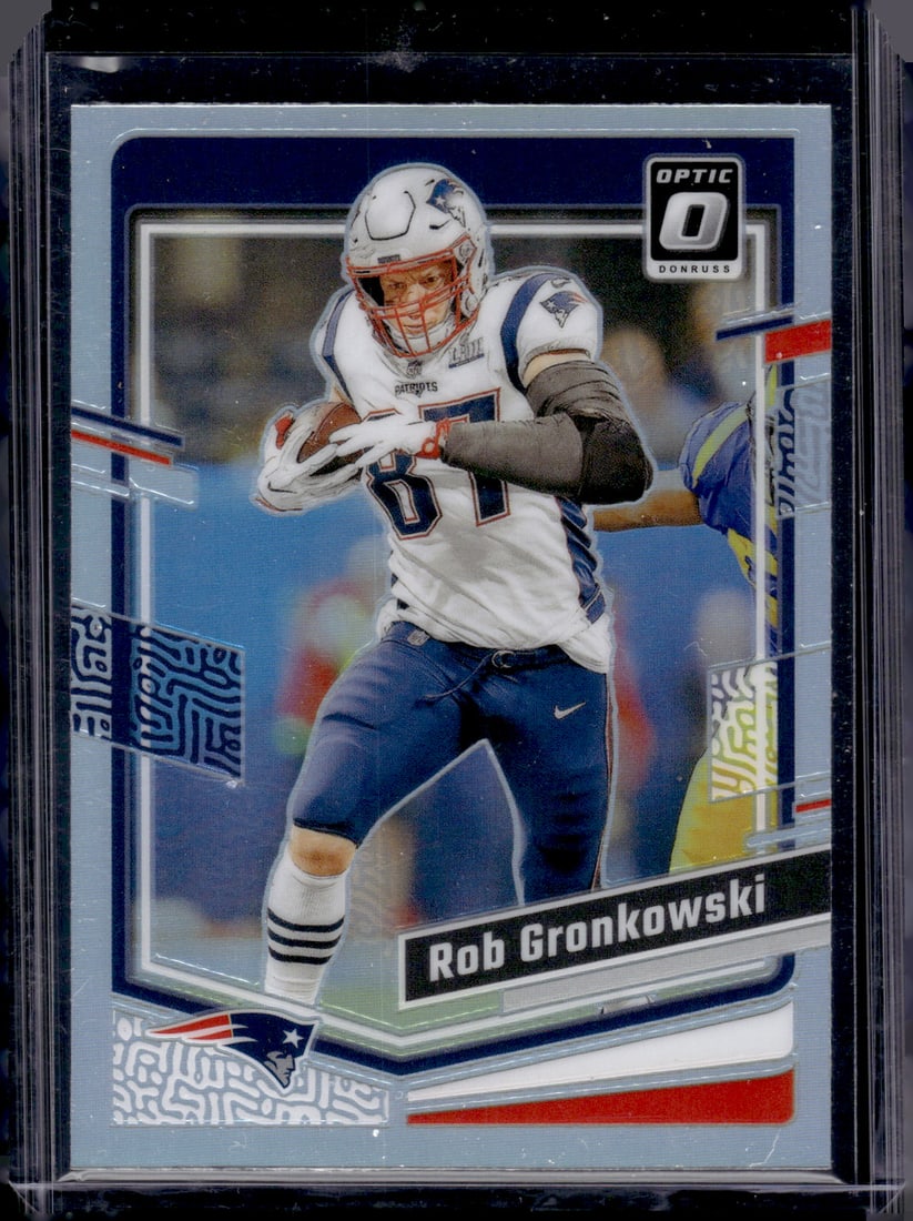 Rob Gronkowski Holo Prizm 2023 Donruss Optic #132 New England Patriots: Panini Select, Prizm, Mosaic, Contenders, Zenith, Phoenix, Illusions, Absolute, Rookie NFL Sports Trading Cards, SP, SSP, Cards, Football Cards for Sale Near Me, Superbowl & Hall of Fame Player Cards,