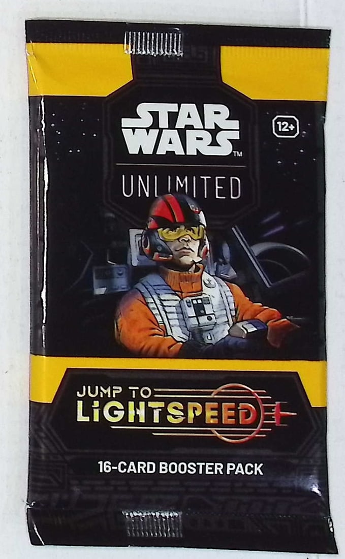 Star Wars Unlimited Jump To Lightspeed 16 Card Booster Pack: 1 Rare or Legendary per Pack: Disney TCG, Trading Card Games, 1 Leader, 1 Base/Token, 9 Commons, 3 Uncommon, 1 Rare or Legendary, & 1 Premium Foil Card Per Pack. Darth Vader, Luke Skywalker, Princess Leia, Mandalorian, Yoda, Grogu