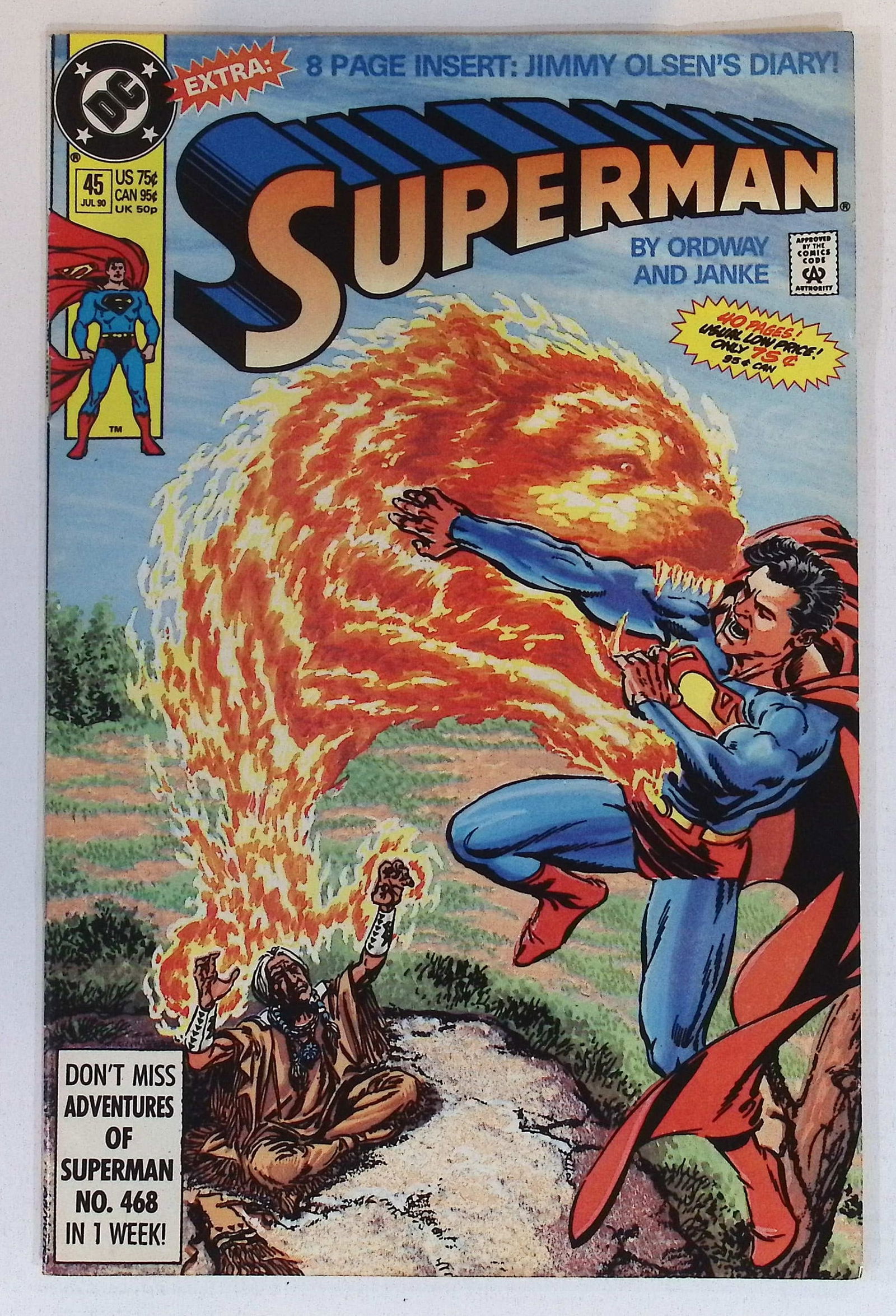 Superman DC Vintage Comic Book: Jul 1990 #45, See Photos (1 of 4)
