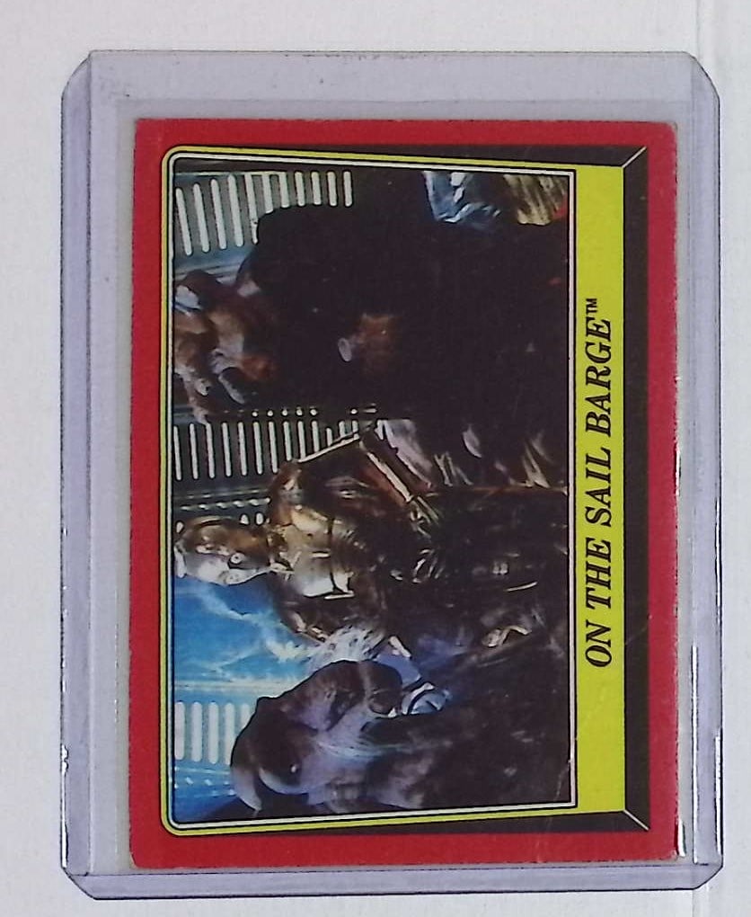On The Sail Barge Card: 1983 Topps Star Wars Return of the Jedi #40, See Photos: Topps Star Wars Trading Cards, Luke Skywalker, George Lucas, Darth Vader, Han Solo, Princess Leia, Chewbacca, Movie Memorabilia Cards for Sale Near Me, Valuable Memorabilia Auction Lots Sold On Line,