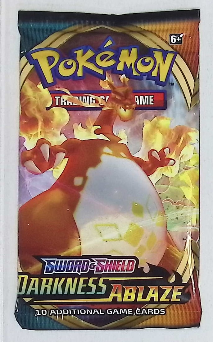 Pokemon Sword and Shield Darkness Ablaze 10 Card Booster Pack, Charizard, Pikachu, Holo Rare Cards (1 of 1)