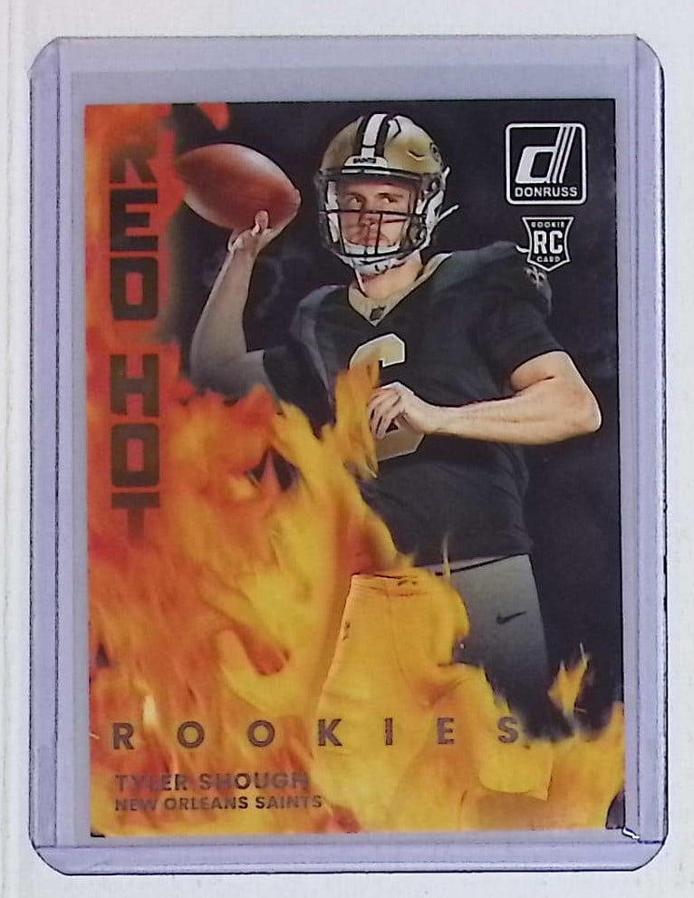 Tyler Shough Red Hot Rookies Insert Card 2025 Donruss #RHR-TYS Rookie Football Card: Panini Select, Prizm, Mosaic, Contenders, Zenith, Phoenix, Illusions, Absolute, Rookie NFL Sports Trading Cards, SP, SSP, Cards, Football Cards for Sale Near Me, Superbowl & Hall of Fame Player Cards,
